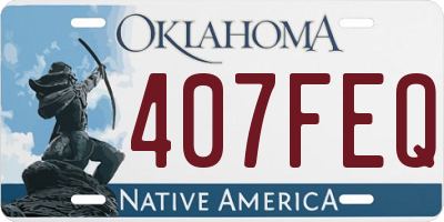 OK license plate 407FEQ