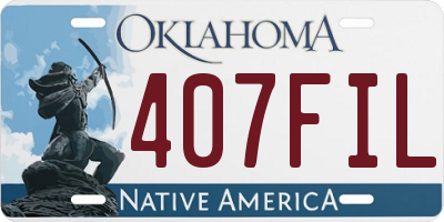 OK license plate 407FIL