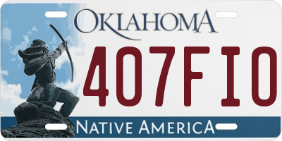 OK license plate 407FIO