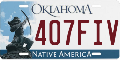OK license plate 407FIV