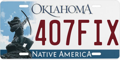 OK license plate 407FIX