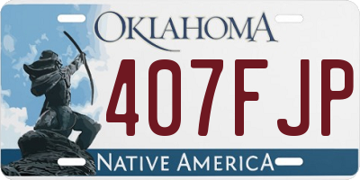 OK license plate 407FJP