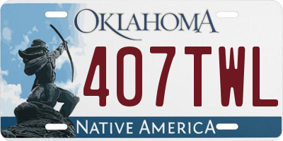 OK license plate 407TWL