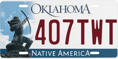 OK license plate 407TWT