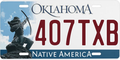 OK license plate 407TXB