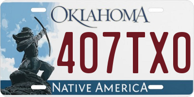 OK license plate 407TXO