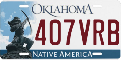 OK license plate 407VRB