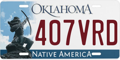 OK license plate 407VRD