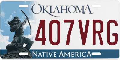 OK license plate 407VRG