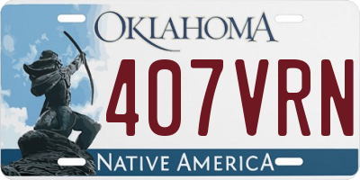 OK license plate 407VRN
