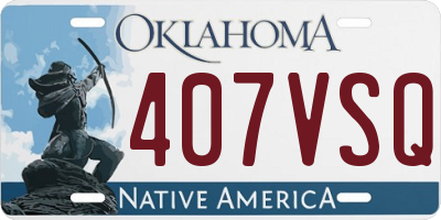 OK license plate 407VSQ