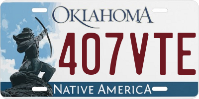 OK license plate 407VTE