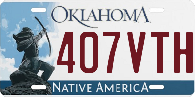 OK license plate 407VTH
