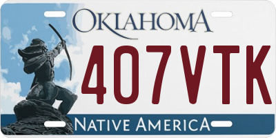 OK license plate 407VTK