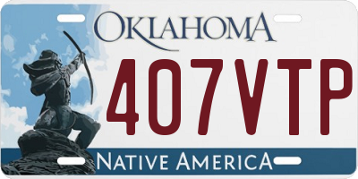 OK license plate 407VTP