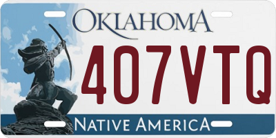 OK license plate 407VTQ