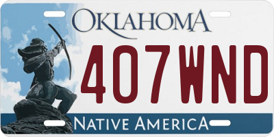 OK license plate 407WND