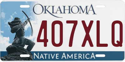 OK license plate 407XLQ