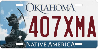 OK license plate 407XMA