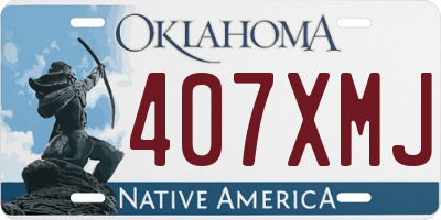 OK license plate 407XMJ