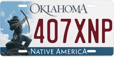 OK license plate 407XNP