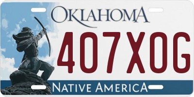 OK license plate 407XOG