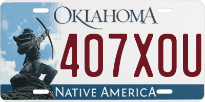 OK license plate 407XOU
