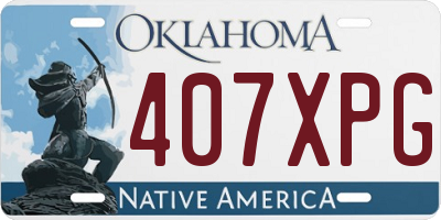 OK license plate 407XPG