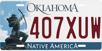 OK license plate 407XUW