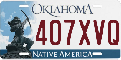OK license plate 407XVQ