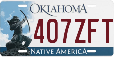 OK license plate 407ZFT