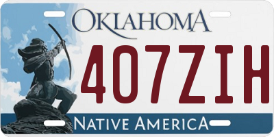 OK license plate 407ZIH
