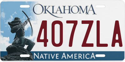 OK license plate 407ZLA