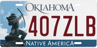 OK license plate 407ZLB
