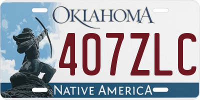OK license plate 407ZLC