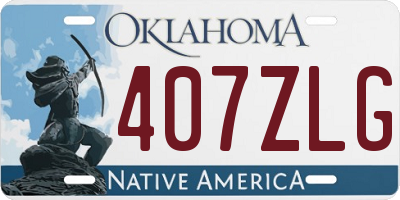 OK license plate 407ZLG