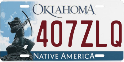 OK license plate 407ZLQ