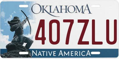 OK license plate 407ZLU