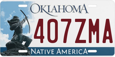 OK license plate 407ZMA