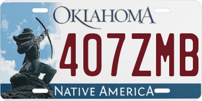 OK license plate 407ZMB