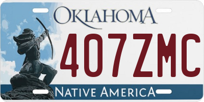 OK license plate 407ZMC