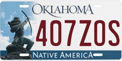 OK license plate 407ZOS