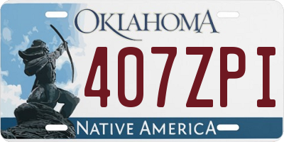 OK license plate 407ZPI