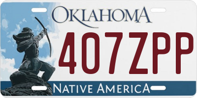 OK license plate 407ZPP