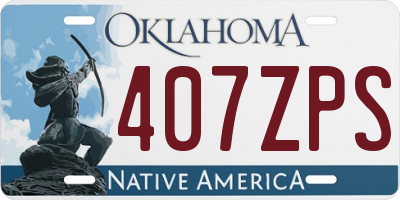 OK license plate 407ZPS