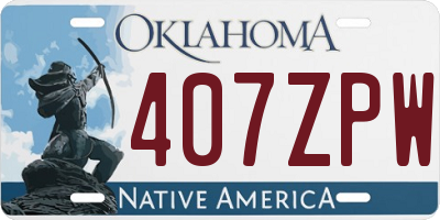 OK license plate 407ZPW