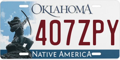 OK license plate 407ZPY