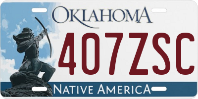 OK license plate 407ZSC