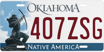 OK license plate 407ZSG