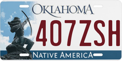 OK license plate 407ZSH